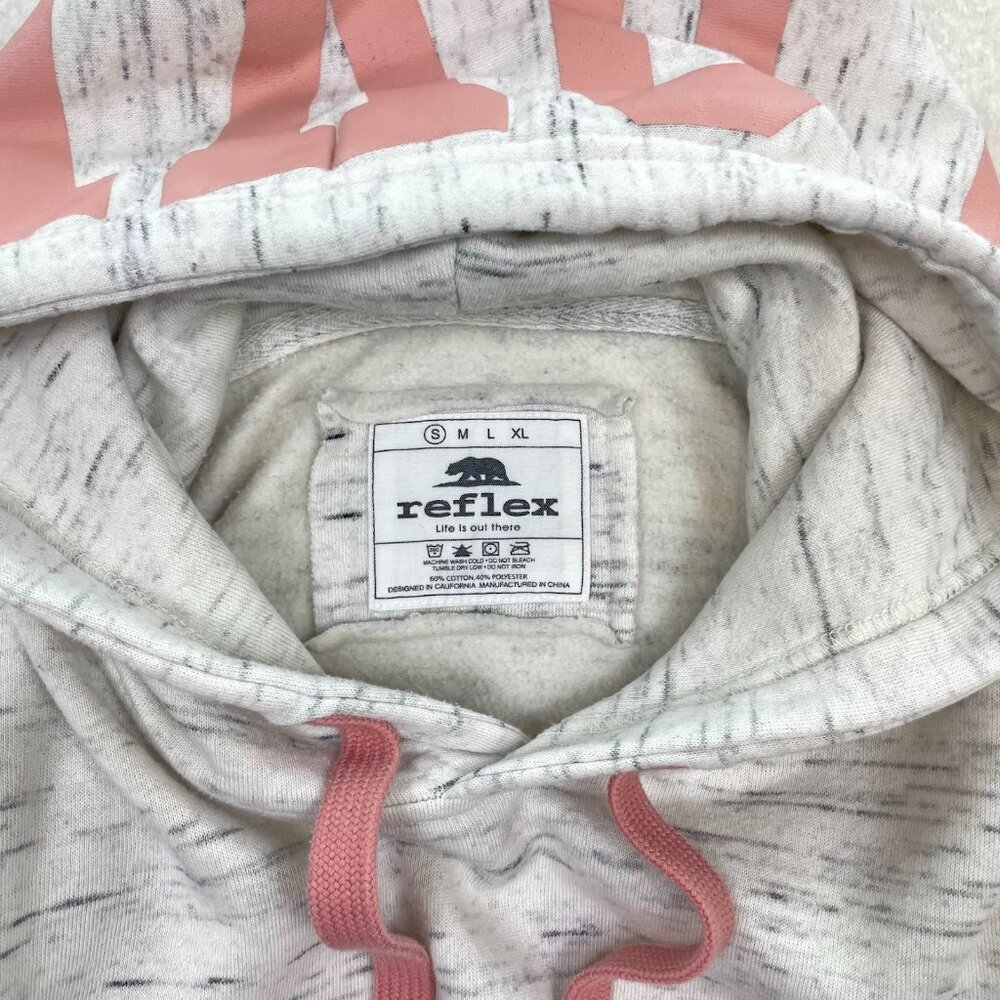 Reflex White and Pink Love Hoodie Sweatshirt Size Small - Picture 3 of 5